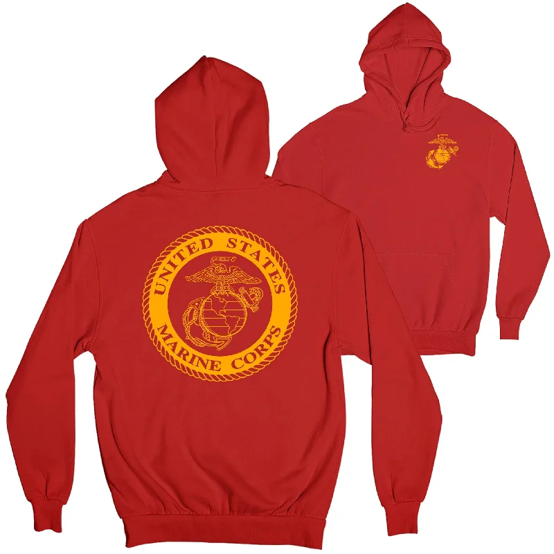 Marines Large Gold Seal 2-Sided Hoodie Bohemian Men's Free