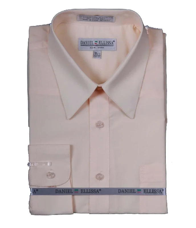 Men's Basic Dress Shirt  with Convertible Cuff -Color Soft Butter Cclassic Men's Tweed