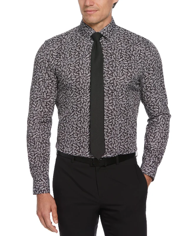 Slim Fit Total Stretch Flower Print Shirt British Gentleman Style