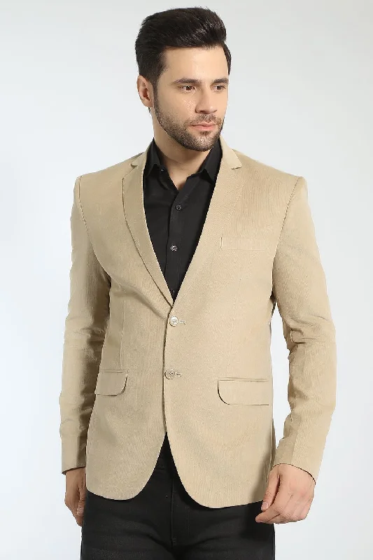 Corduroy Cotton Beige Blazer Cozy Men's Winter