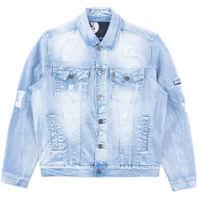 M1079 Moreli Denim Jacket - Light Wash Refined Men's European