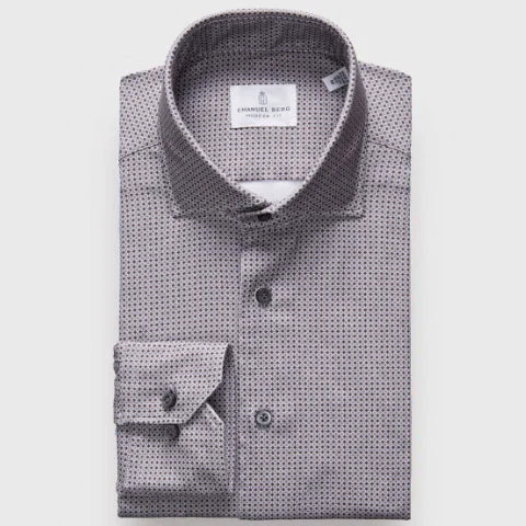 Modern 4 Flex Stretch Knit Shirt SF19189 Grey Sophisticated Men's 