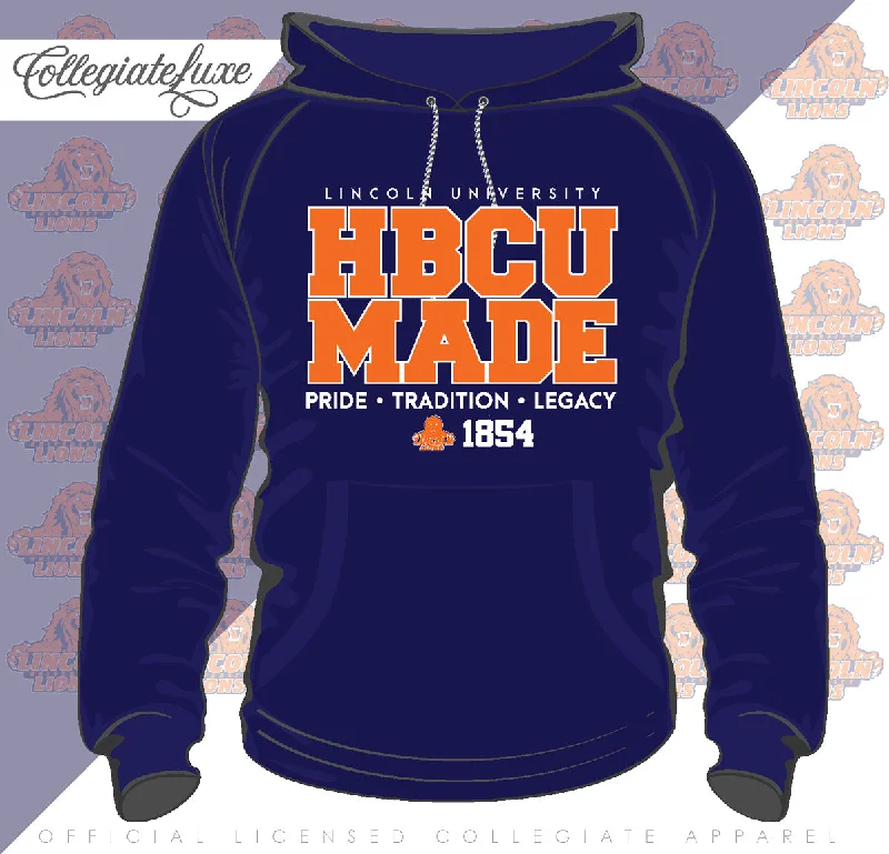 LINCOLN |  HBCU  MADE |  Navy Unisex Hoodies (z) Gym