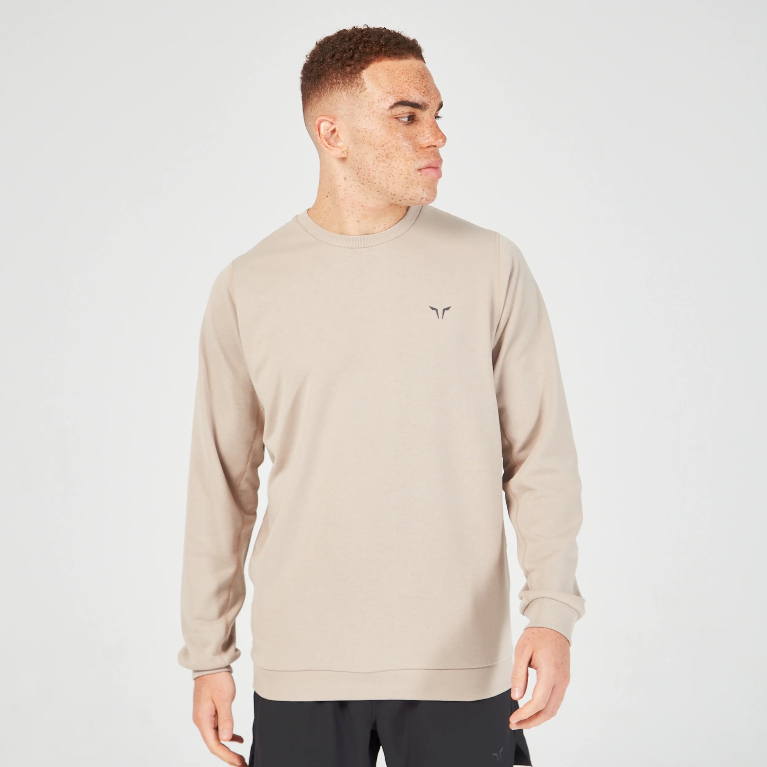 Essential Crew Neck Sweatshirt - Cobblestone Elegant Men's Formal 