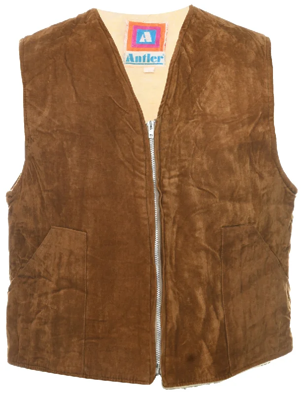 Suede Shearling Waistcoat - L Refined Men's European