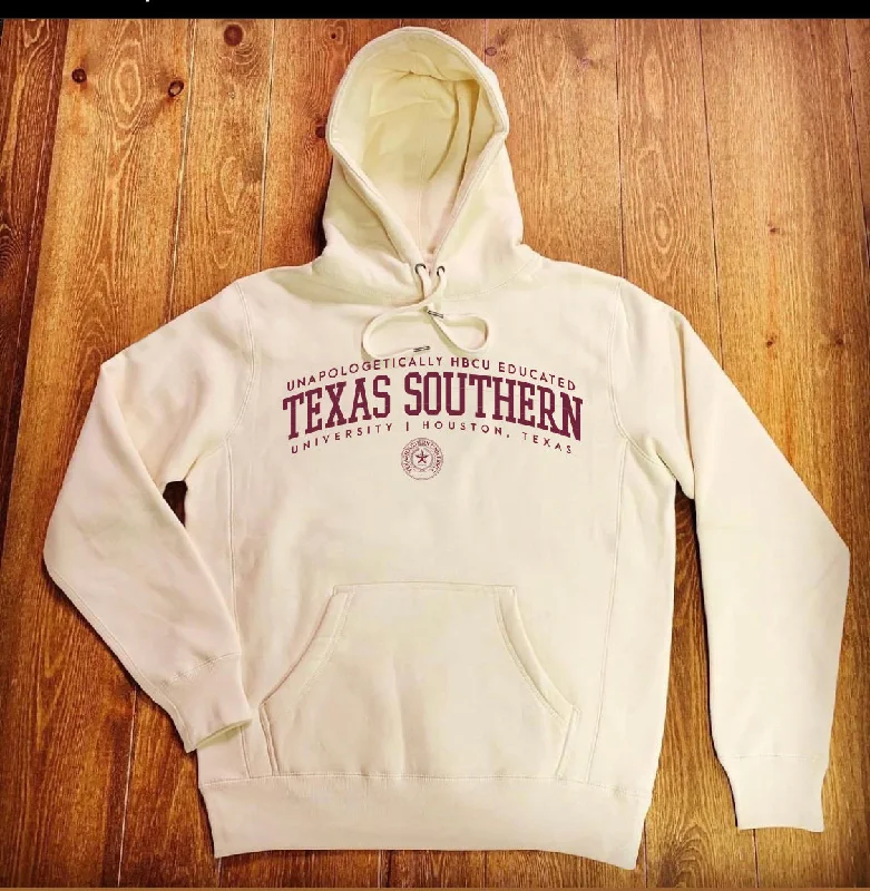 Texas Southern | Educated Cream Unisex Hoodie (**) Sporty Men's Athleisure 