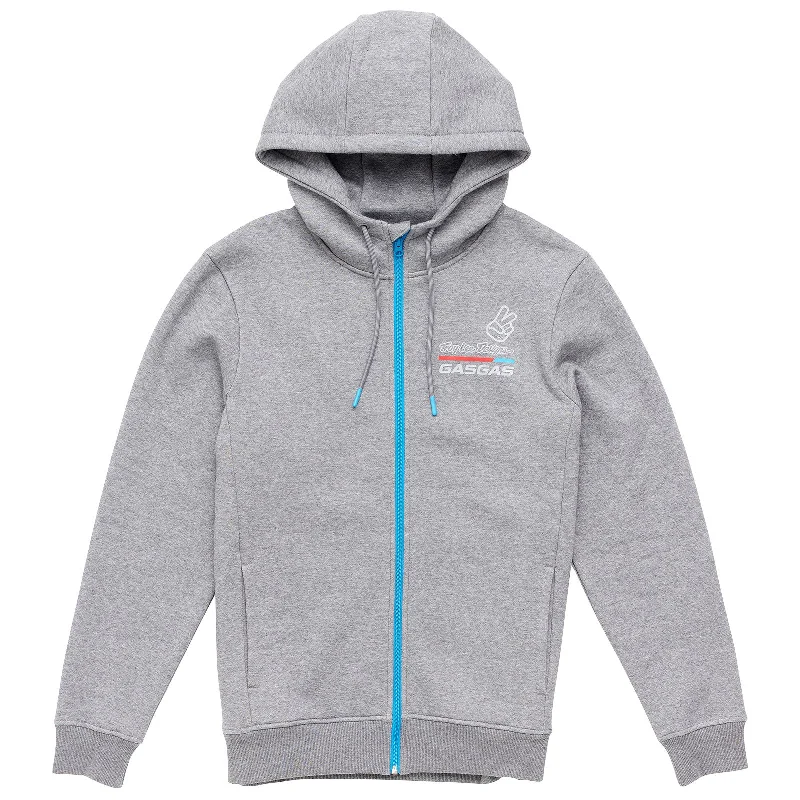 Zip Up Hoodie TLD GasGas Team Core Heather Gray Casual Men's Short