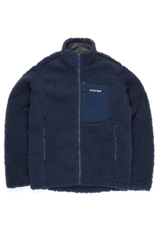 Montbell Men's Climaplus Shearling Jacket - Navy Modern Men's Geometric