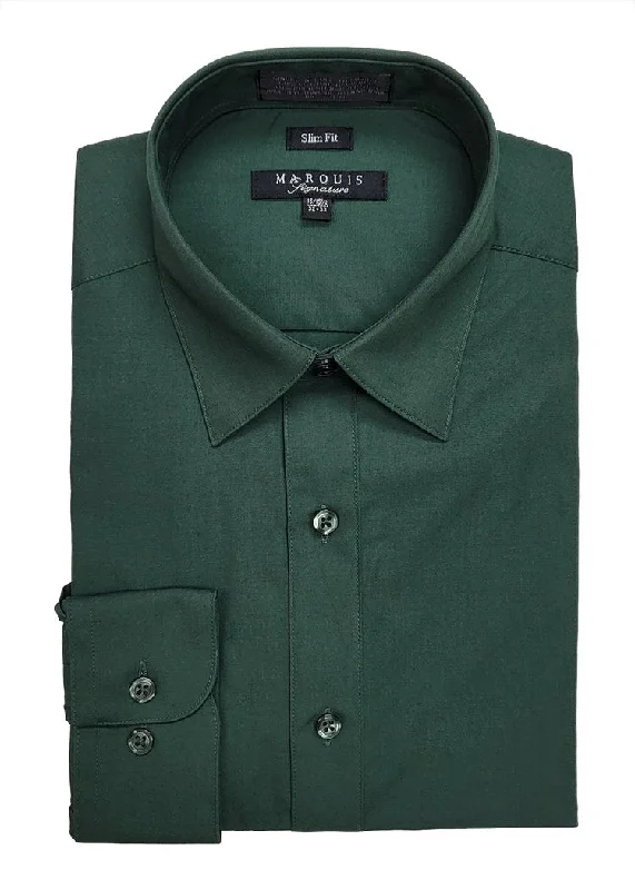 Marquis 009SL Dress Shirt Slim Fit Forest Green Adventure