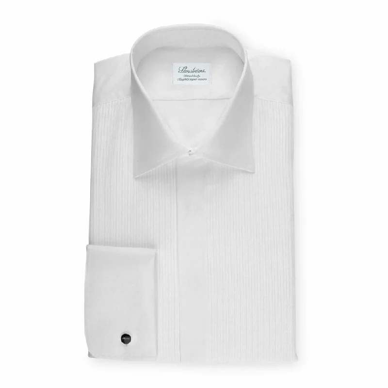 Stenstroms White Fitted Body Fly Front Tuxedo Shirt 627561 1032 000 Elegant Men's Cashmere