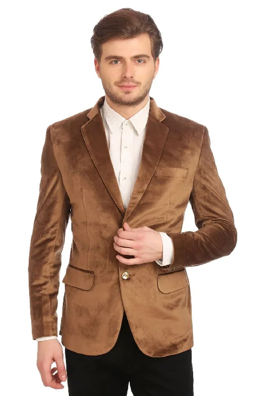 Dust Free Cotton Velvet Gold Blazer Tough Men's Tactical