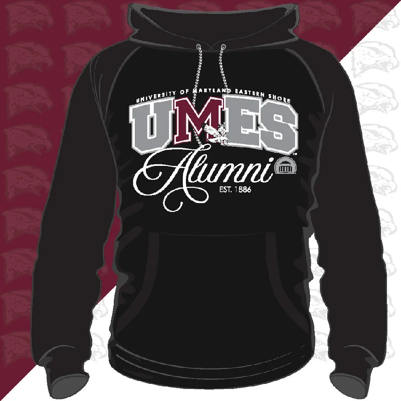 Maryland Eastern Shore | UMES | FANCY ALUMNI Black Unisex Hoodie (**) Cclassic Men's Tweed