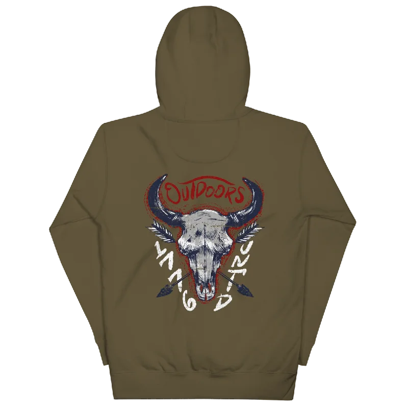 The Bison Skull Hoodie Monochromatic All