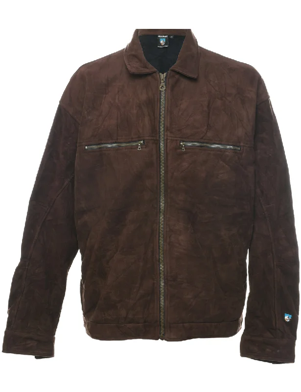 Dark Brown Jacket - XL Polished Men's Silk