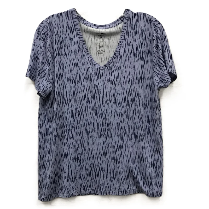 Blue Top Short Sleeve By Nine West, Size: M Casual Men's Japanese 