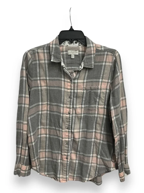 Top Long Sleeve By Lucky Brand In Plaid Pattern, Size: M Elegant Men's Cashmere