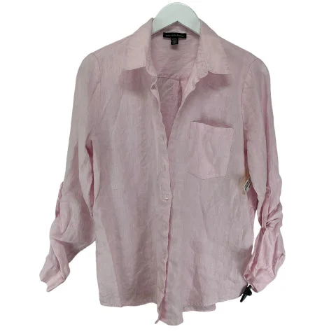 Top Long Sleeve Basic By Saks Fifth Avenue In Pink, Size: L Cclassic Men's Tweed