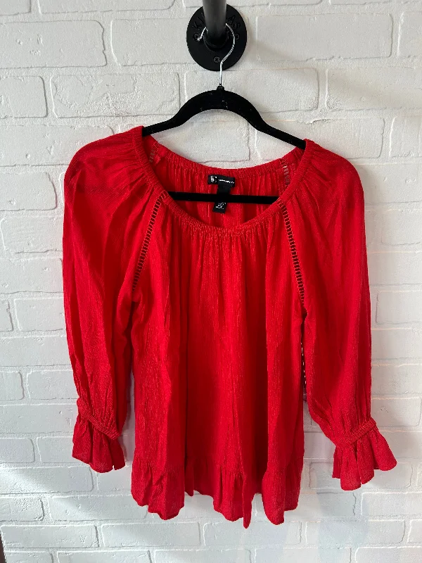 Top Long Sleeve By Inc In Red, Size: Xs Refined Men's Velvet