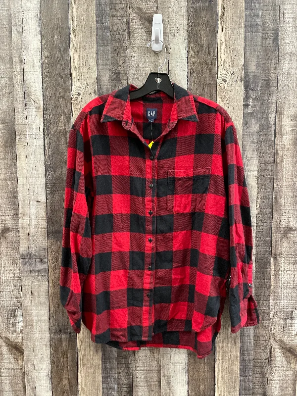 Top Long Sleeve By Gap In Plaid Pattern, Size: S Edgy Men's Punk