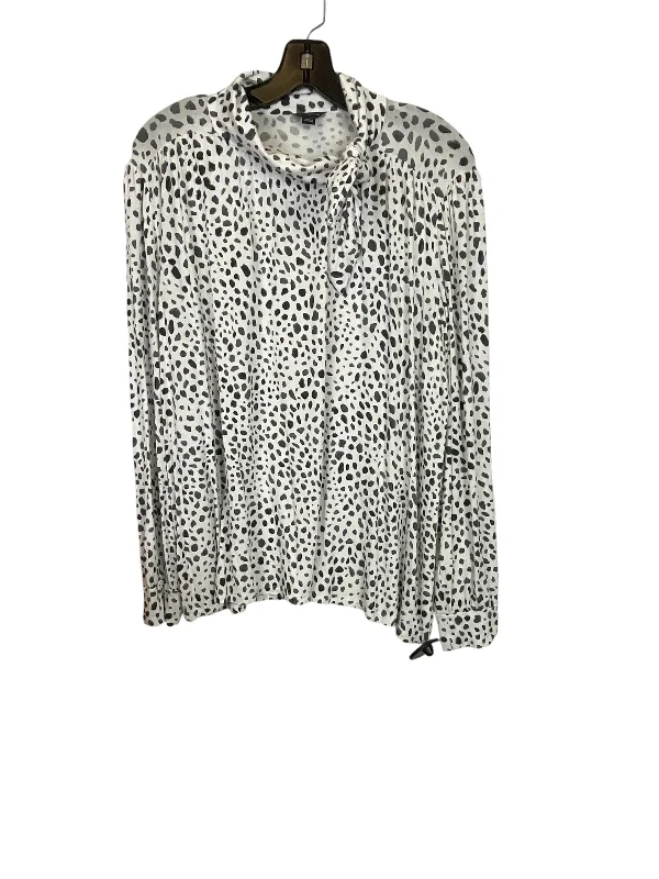 Top Long Sleeve By Ann Taylor In White, Size: L Vacation