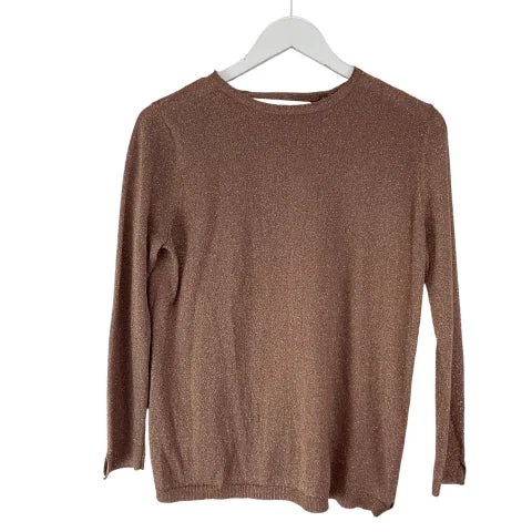 Top Long Sleeve By Zara In Gold, Size: L Streetwear Style