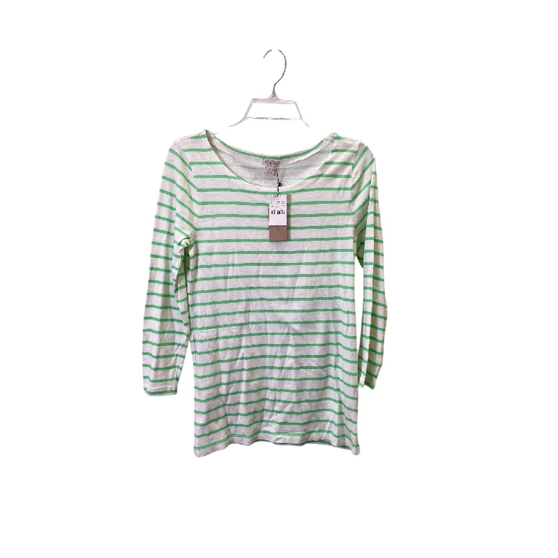 Top 3/4 Sleeve Basic By J. Crew In Green, Size:S Laid