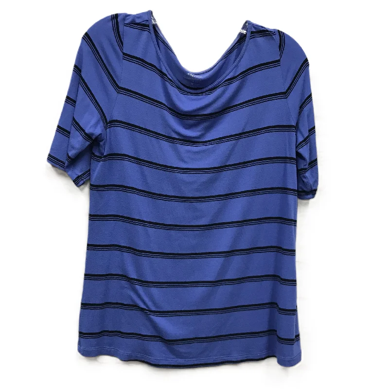 Blue Top Short Sleeve By Apt 9, Size: M Monochromatic Office Style