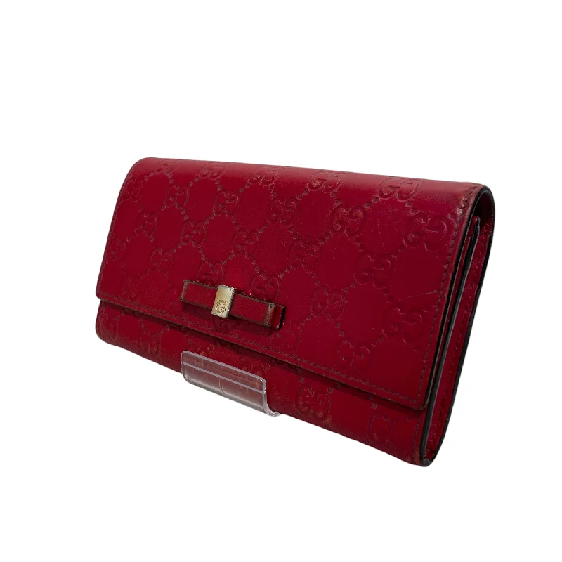 GUCCI/Long Wallet/Monogram/Leather/RED/Guiccissima long Traditional Men's Wool