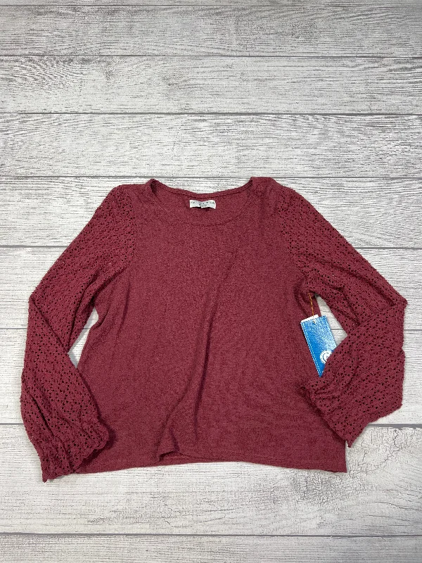 Top Long Sleeve By Madewell In Maroon, Size: M Polished Men's Silk