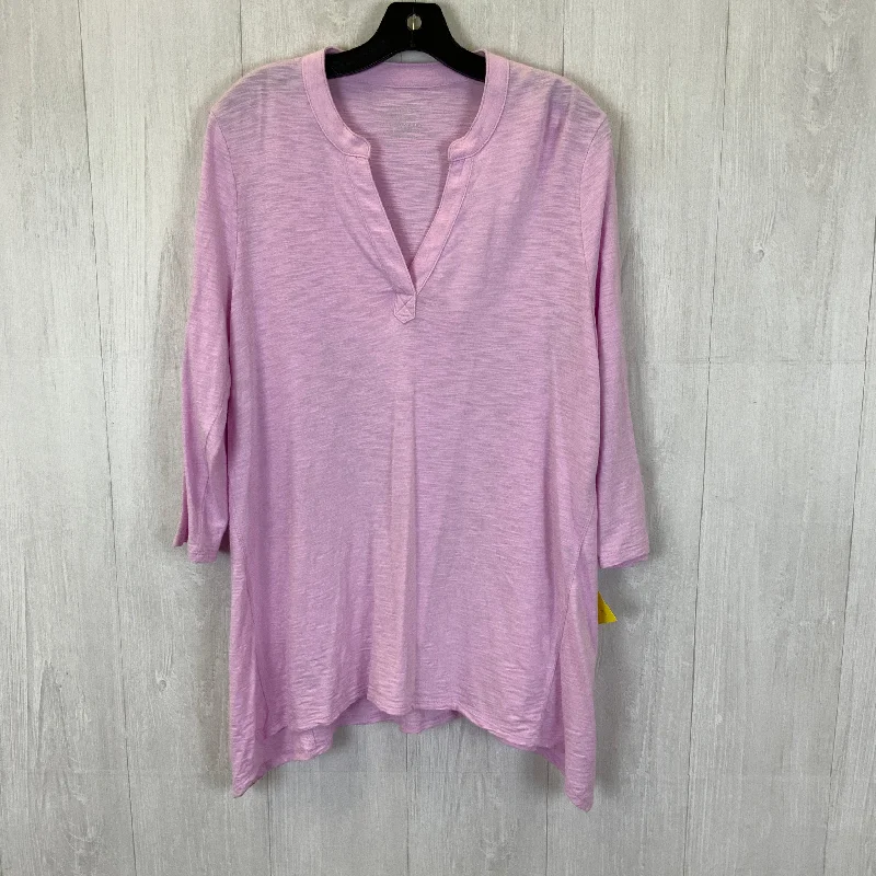 Top Long Sleeve By Chicos In Pink, Size: L Relaxed Men's Australian 