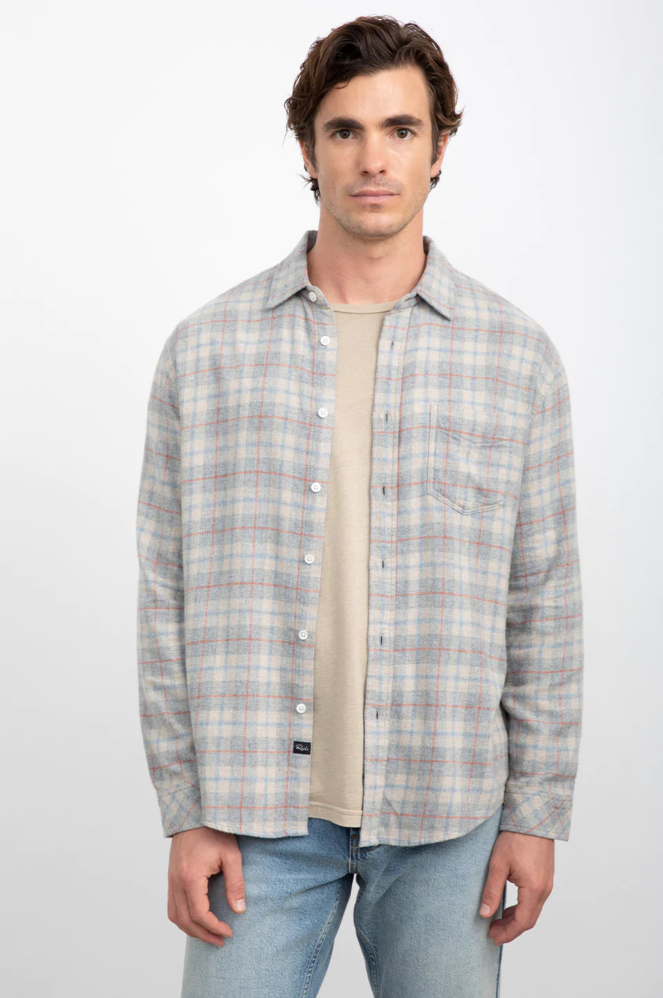 LENNOX BUTTAH SOFT FLANNEL - GREY Cool Men's Distressed