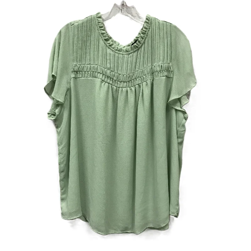 Green Top Short Sleeve By Torrid, Size: 3x Casual Men's Loose