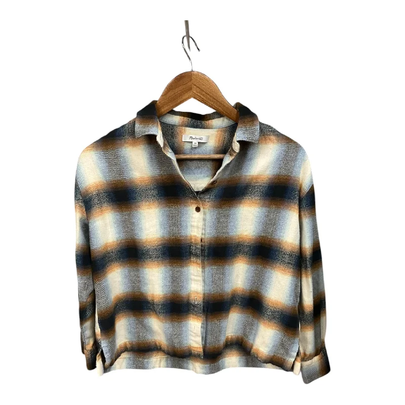 Top Long Sleeve By Madewell In Plaid Pattern, Size: Xs Refined Men's Velvet