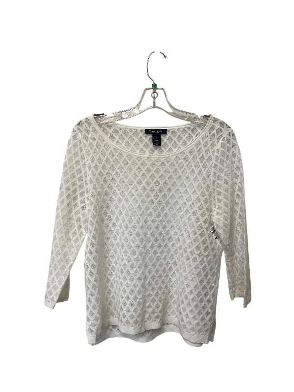 Top Long Sleeve By White House Black Market In White, Size: M Laid