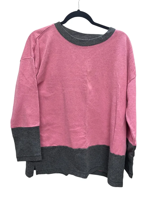 Top Long Sleeve By Talbots In Pink, Size: Xl Trendy Men's Oversized