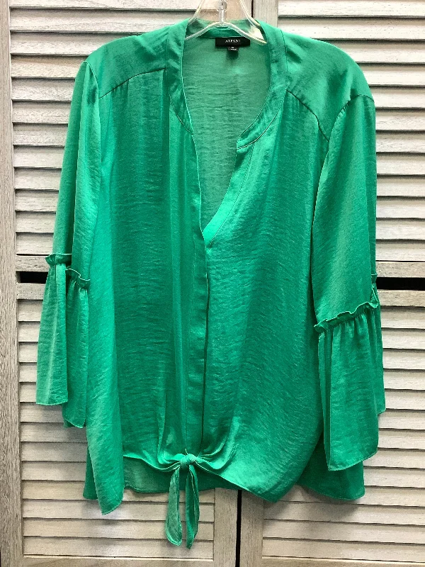 Top Long Sleeve By Alfani In Green, Size: Xl Polished Men's Silk