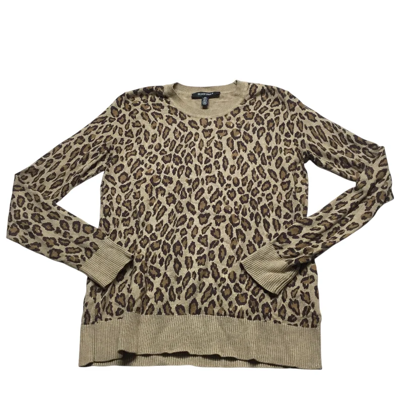 Top Long Sleeve By Ellen Tracy In Animal Print, Size: M Casual Men's Loose