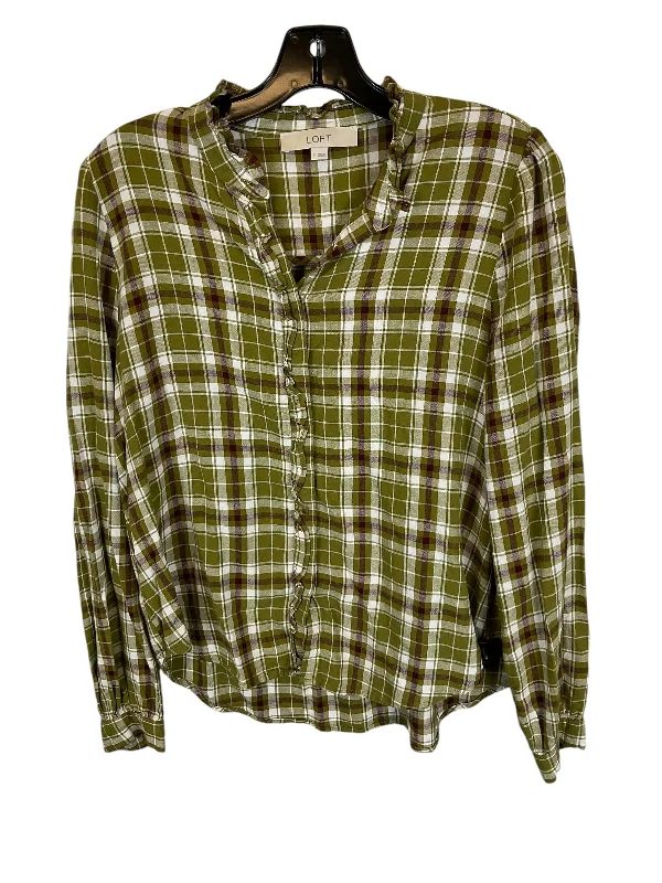 Top Long Sleeve By Loft In Green, Size: S Casual Men's Loose