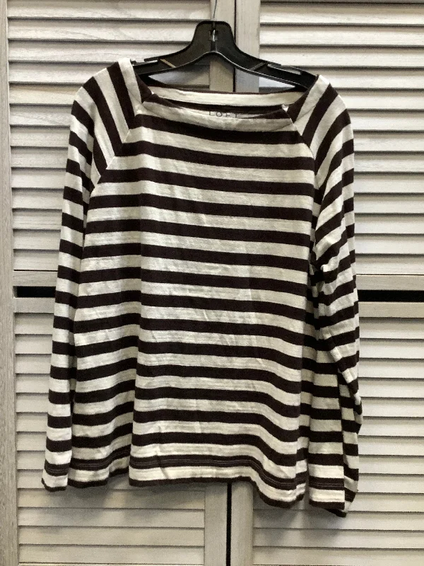 Top Long Sleeve By Loft In Striped Pattern, Size: Xl Traditional Men's Wool