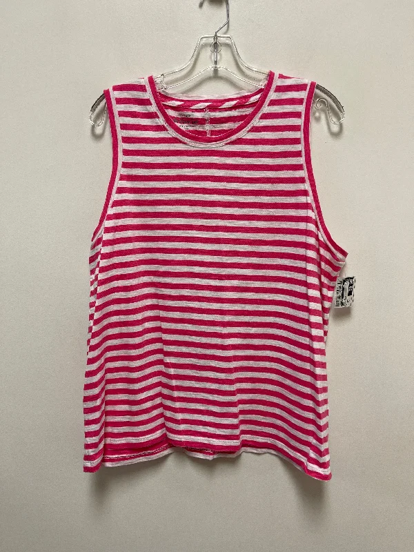 Pink & White Tank Top J. Crew, Size 2x Trendy Men's Bucket