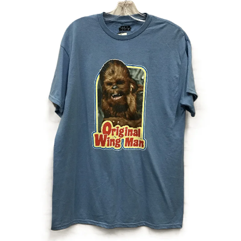 Blue Top Short Sleeve By star wars, Size: L Refined Men's Velvet