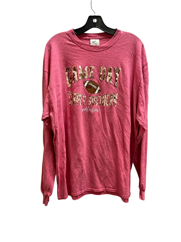 Top Long Sleeve By Simply Southern In Pink, Size: Xl Modern Men's Tech