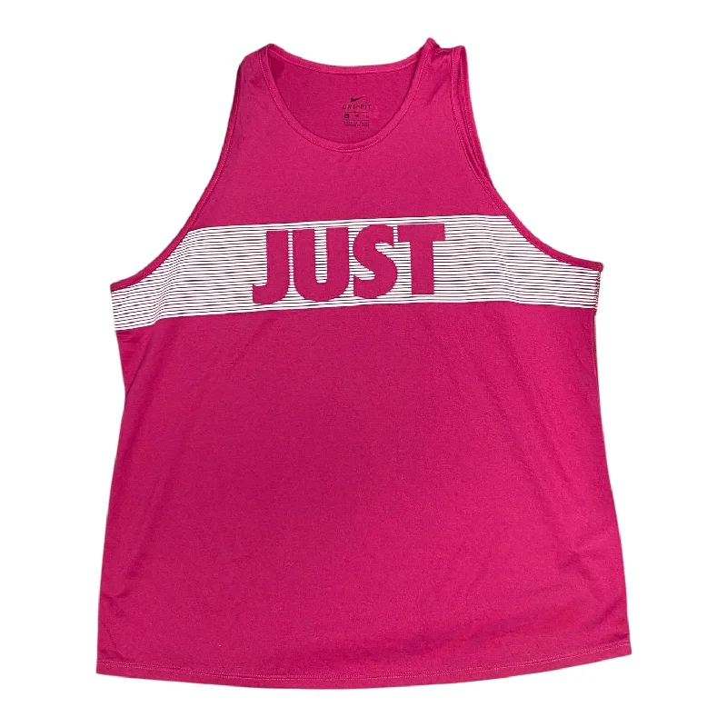 Athletic Tank Top By Nike In Pink & White, Size: Xl Trendy Men's Scandinavian