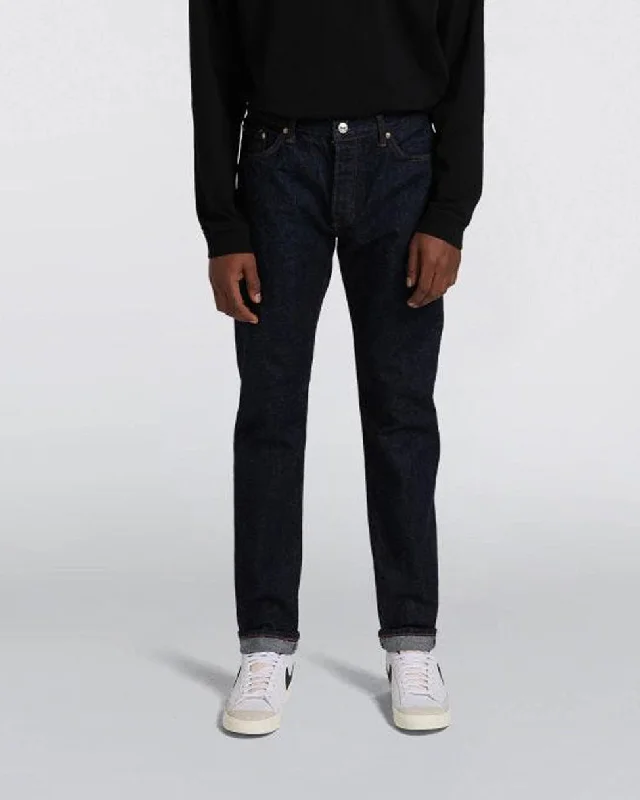 Edwin Made In Japan Slim Tapered Mens Jeans - 14oz Kurabo Recycled Red Selvage Denim / Blue Rinsed Sporty Men's Tennis