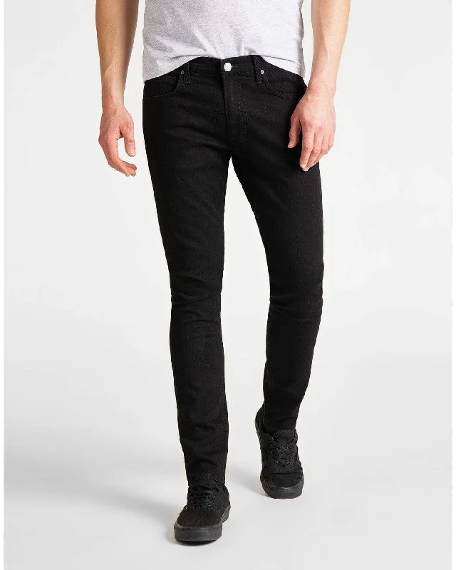 Lee Luke Slim Tapered Mens Jeans - Clean Black Unique Men's Patch