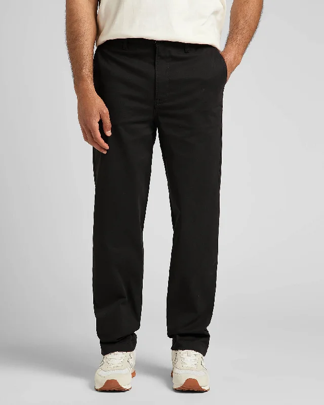 Lee Relaxed Mens Chino - Black Cool Men's Distressed