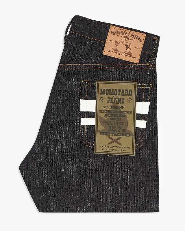 Momotaro 0405-SP High Tapered Mens Jeans - 15.7oz Zimbabwe Cotton Selvedge Denim / GTB Stripe Laid