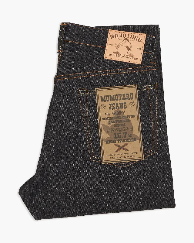 Momotaro 0405-V High Tapered Mens Jeans - 15.7oz Zimbabwe Cotton Selvedge Denim / Indigo Confident Men's High