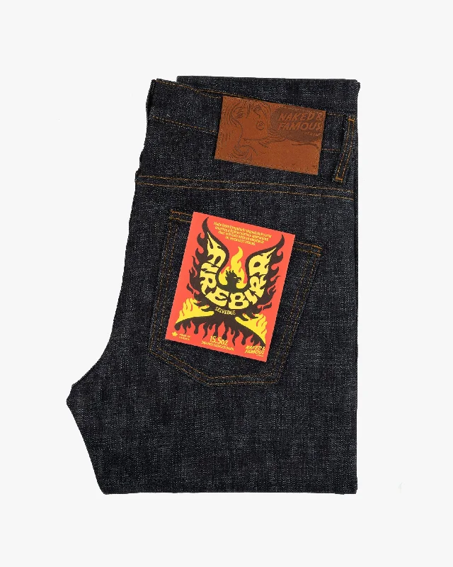 Naked & Famous Denim Super Guy Skinny Mens Jeans - Fire Bird Selvedge Laid