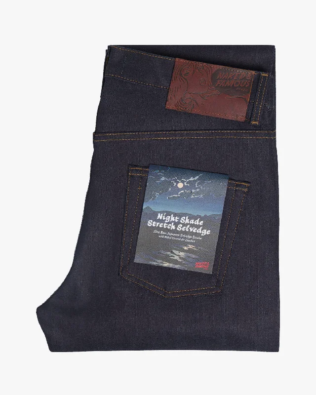 Naked & Famous Easy Guy Relaxed Tapered Mens Jeans - Nightshade Stretch Selvedge / Indigo Sophisticated Men's French